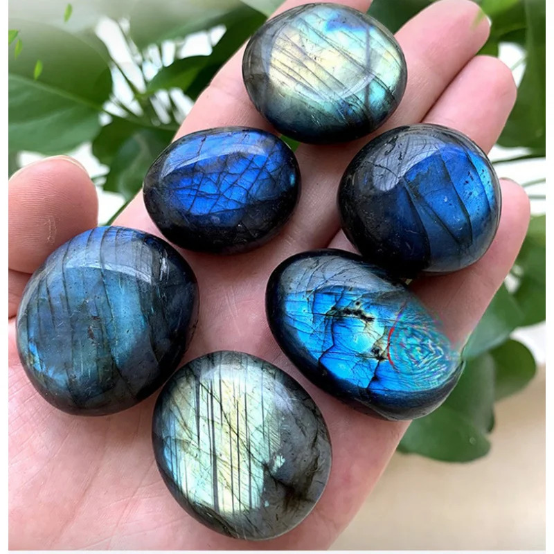 Healing Crystal Set - 2-teiliges Set Natürlicher Labradorit-Handsteine - Polierte
